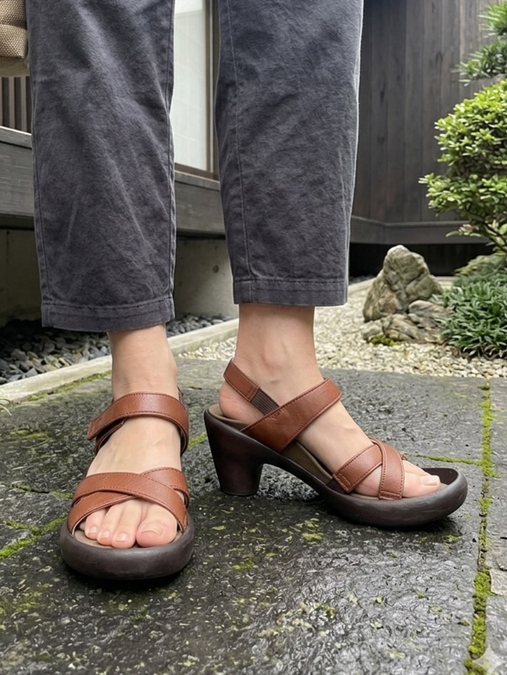 Regetta Canoe Made in Japan Brown Leather Sandals Size M ( 23.5cm) US 7